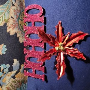 HOHOHO~poinsettia clip